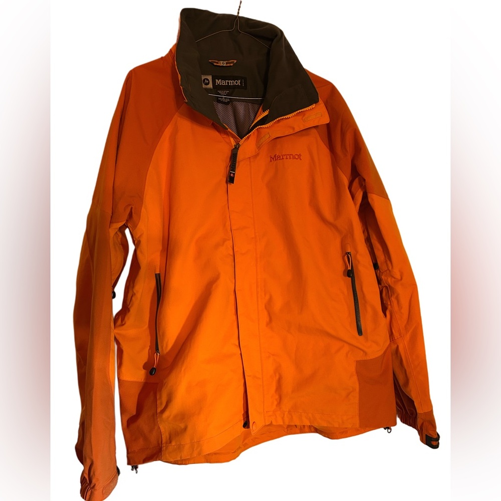 Marmot Waterproof Technical Shell Jacket – Bright Orange men’s large - Picture 2 of 7